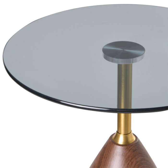 WALLIS Side Table Tempered Glass Brown/Black [4]