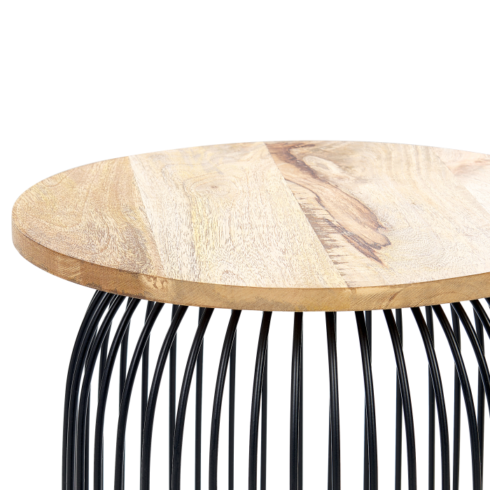 Masă laterală WILLS Lemn de mango Maro/Negru [4]