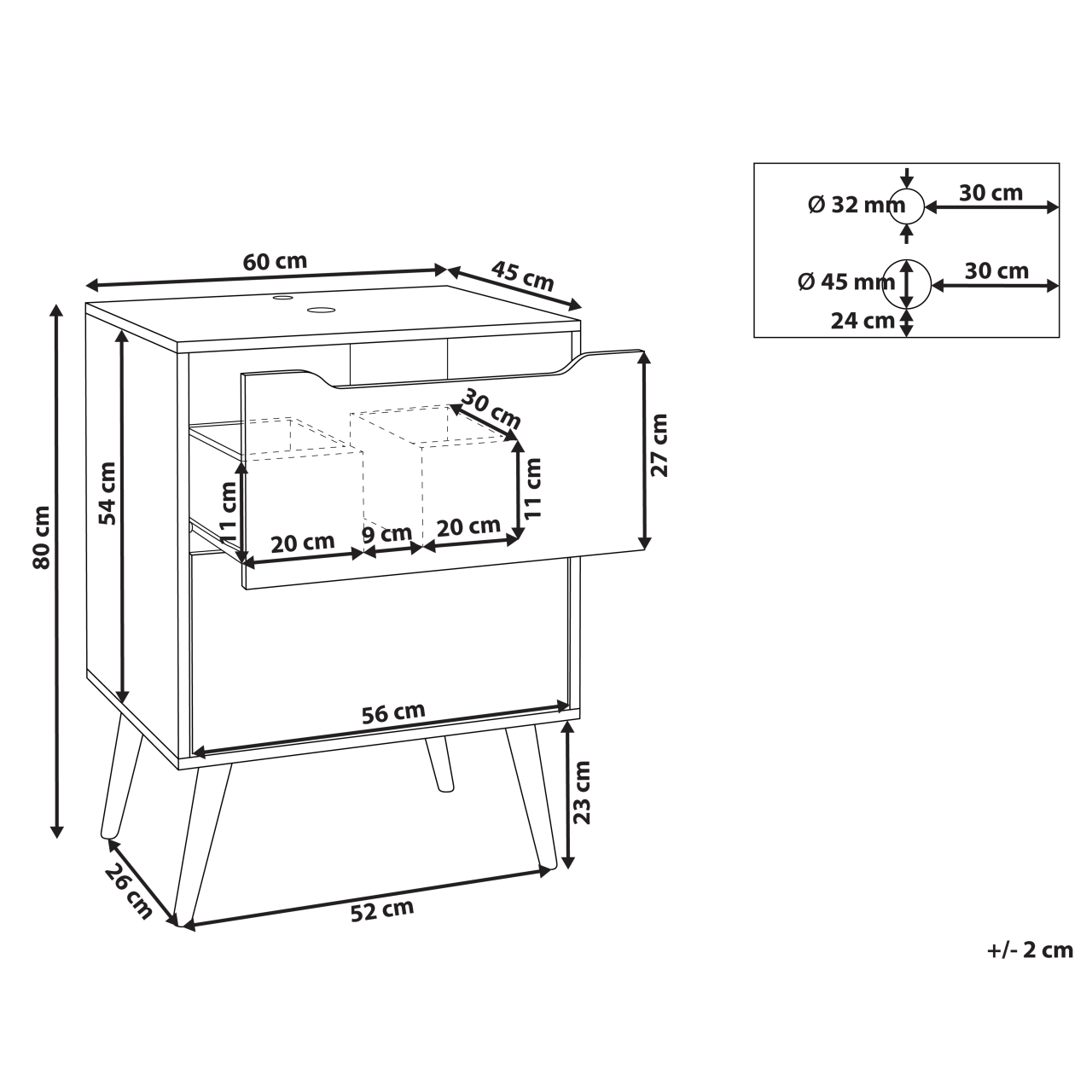 Mască pentru lavoar CARIACICA 60 cm Maro deschis [3]