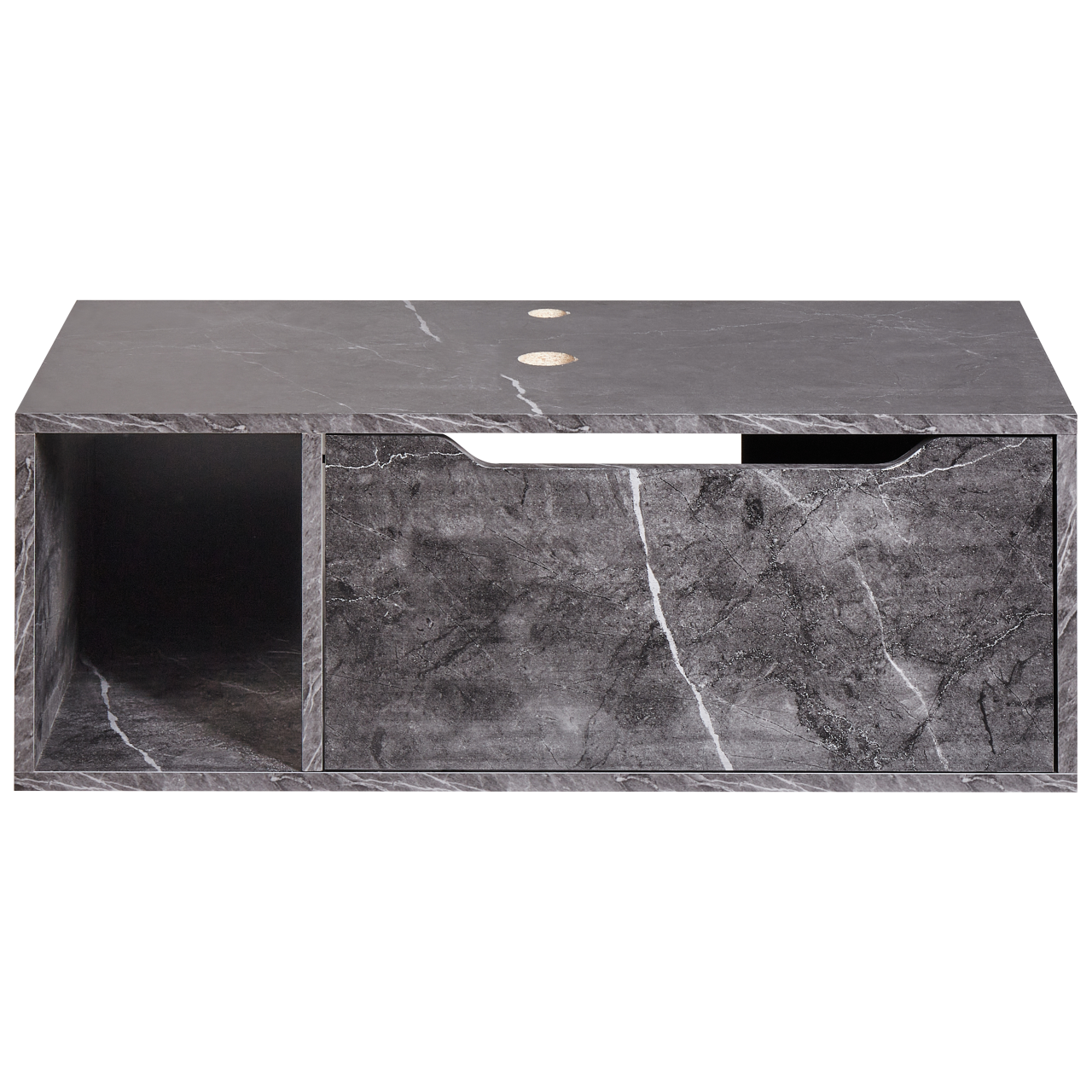 Mască pentru lavoar de perete CASCAVEL 80 cm Negru marmură [5]