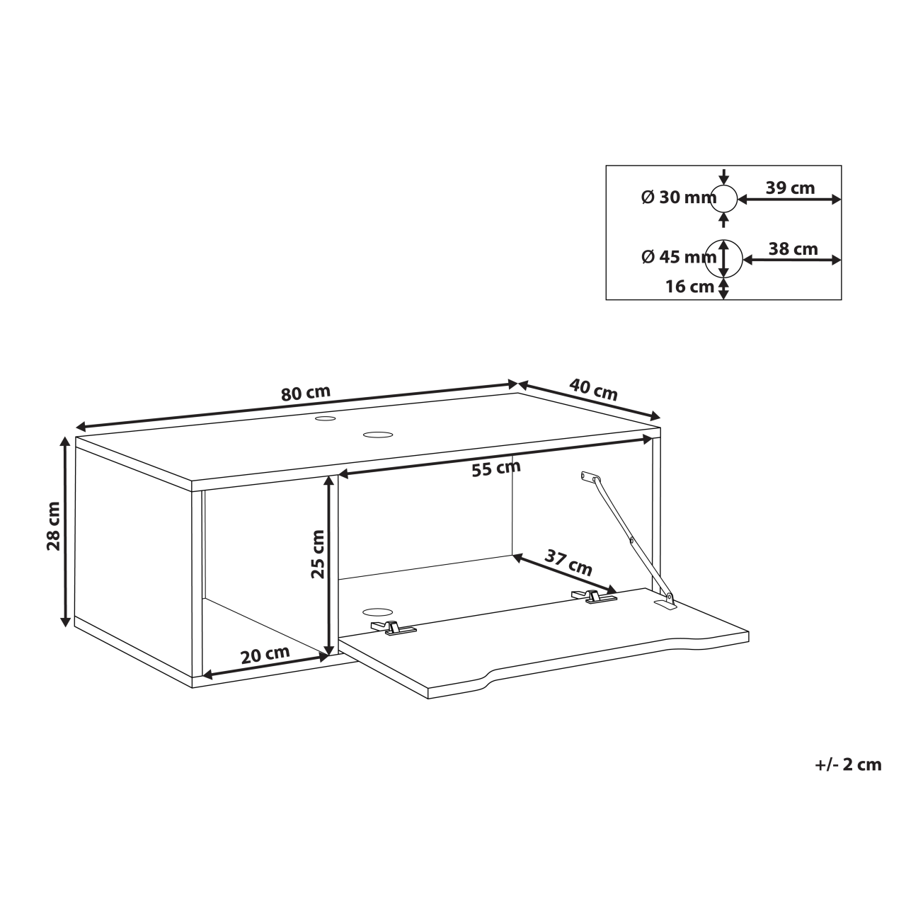 Wall-mounted Washbasin Cover CASCAVEL 80 cm Black Marble [3]