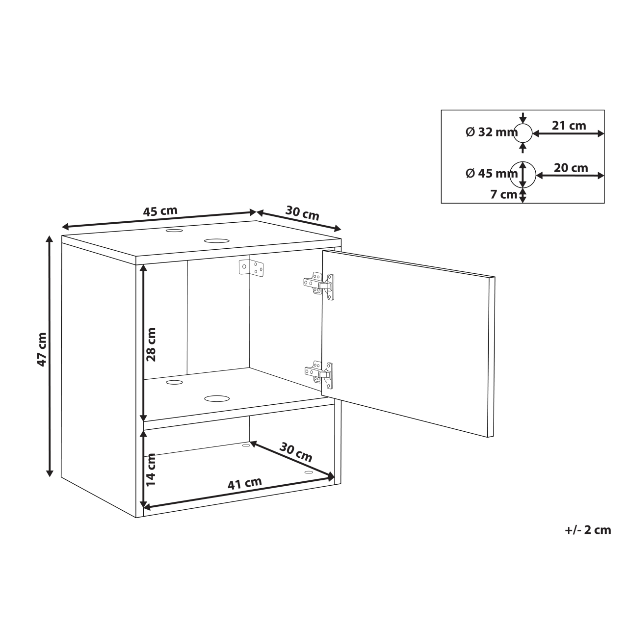 Mască pentru lavoar de perete LIMERIA 45 cm Negru [3]