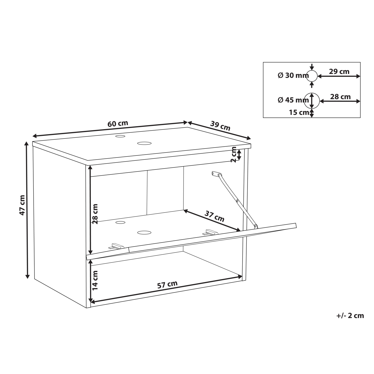 Mască pentru lavoar de perete NATAL 60 cm Maro deschis [3]