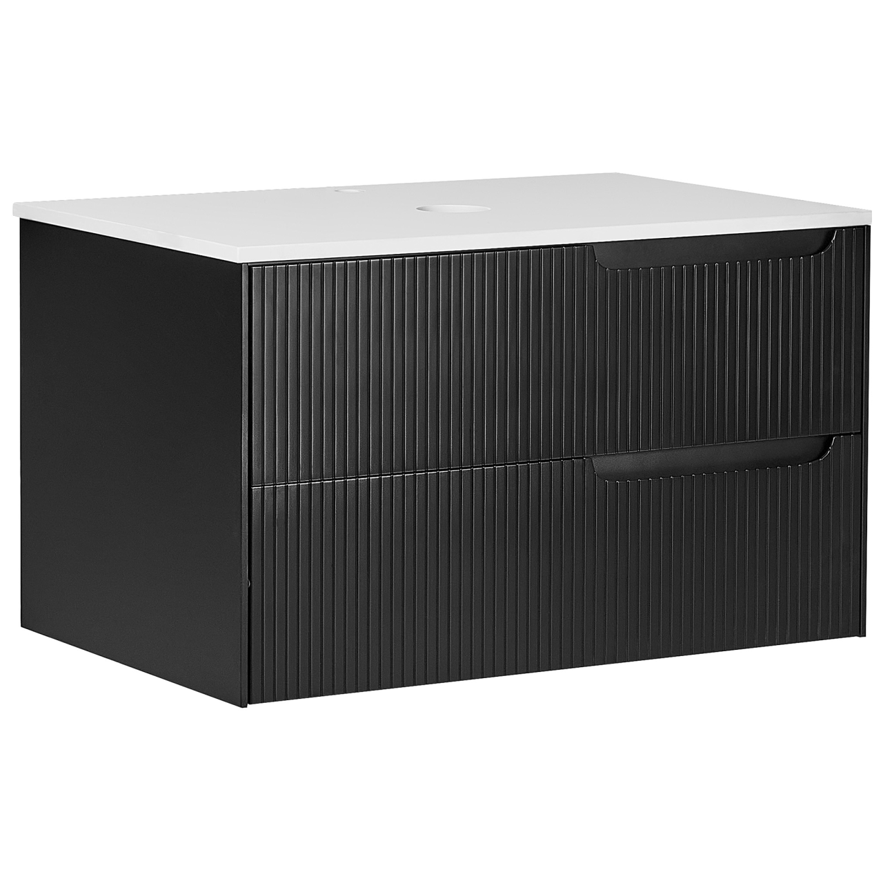 Wall-mounted Washbasin Cover QUINTELA 80 cm Black [2]