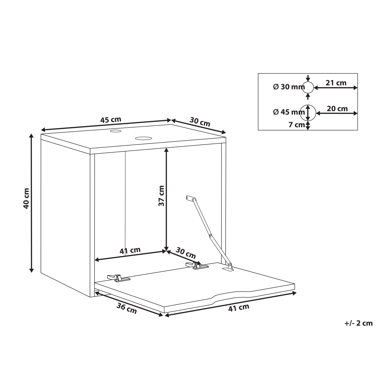 SUZANO wall washbasin cover 45 cm Black [3]