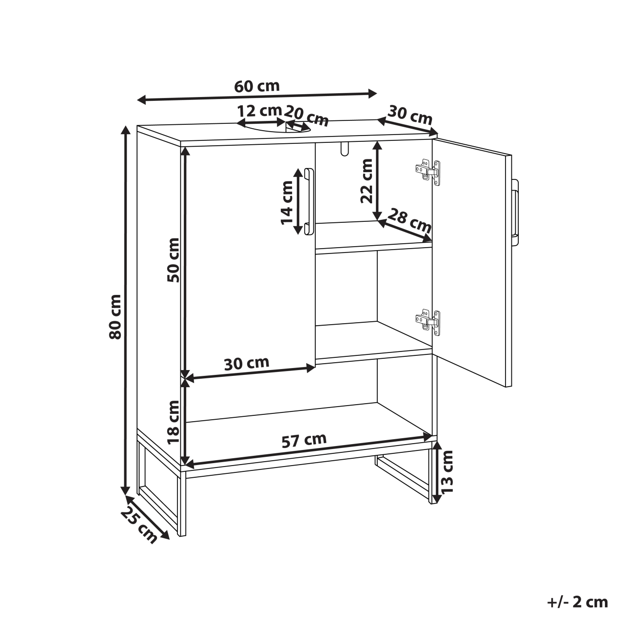 Mască pentru lavoar MISCANTI Lemn de bambus 60 cm Maro deschis [3]