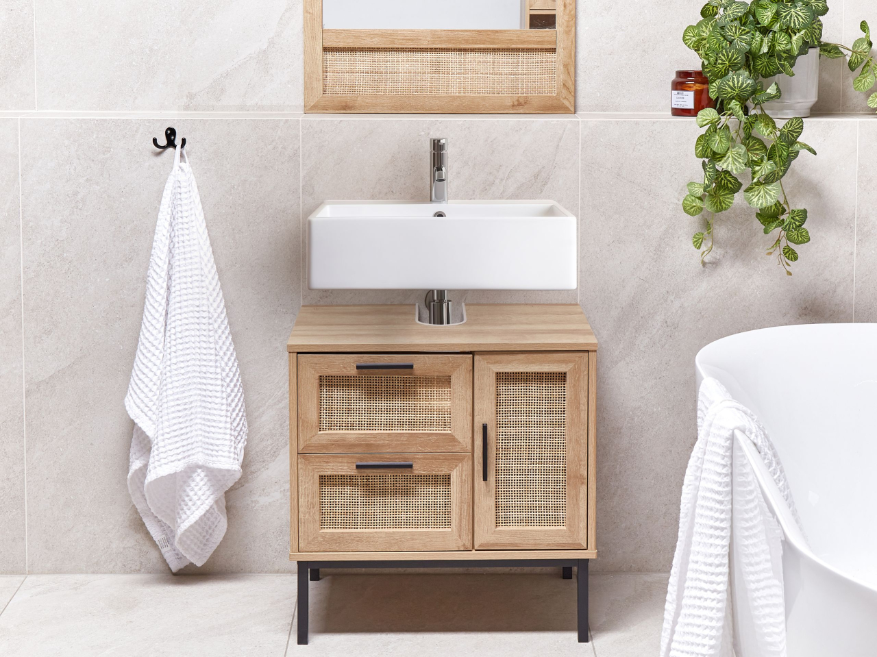 ROSELL washbasin cover 60 cm Light brown [1]