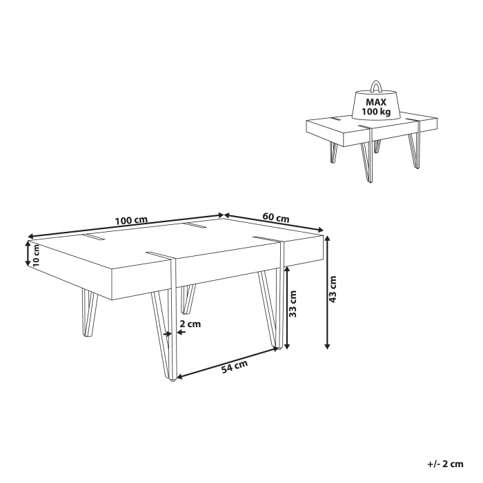 Măsuță de cafea ADENA Efect de beton [3]