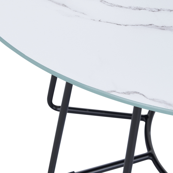 Coffee table BERNIE Tempered glass White marble [4]