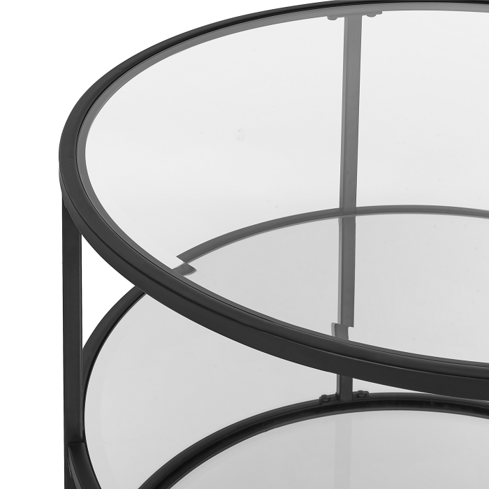 Coffee table BIRNEY Tempered glass Black [5]