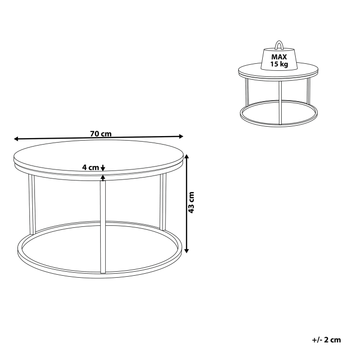 Măsuță de cafea CORAL Roz auriu [3]