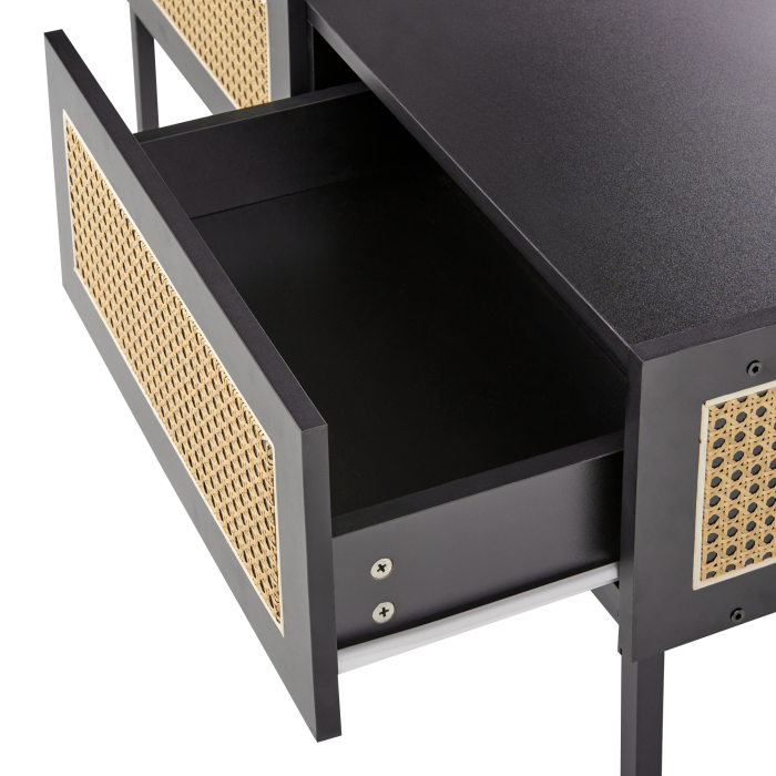 CULLEN coffee table Rattan Black with storage [7]