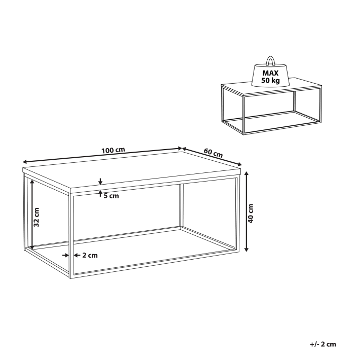 Măsuță de cafea DELANO Efect de beton [3]