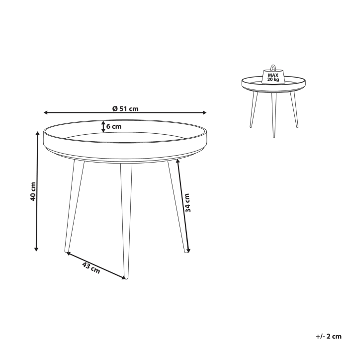Măsuță de cafea EDNA Maro [3]