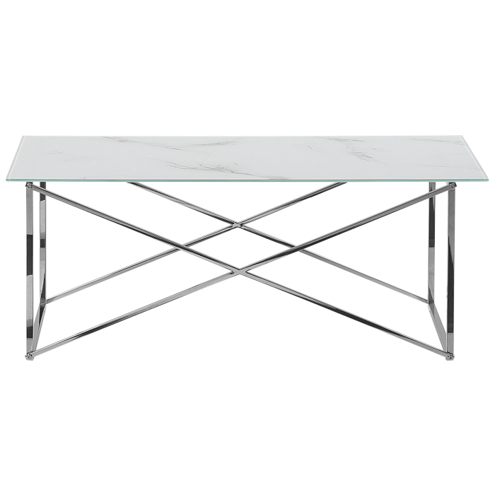 Măsuță de cafea EMPORIA Sticlă securizată Marmură/Argintiu [4]