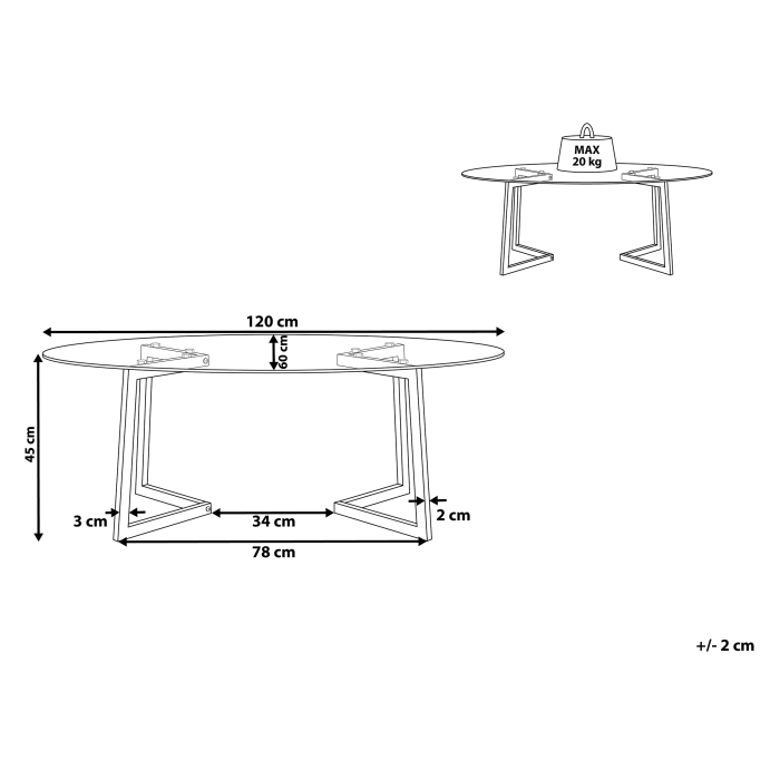 Măsuță de cafea FRESNO Sticlă Auriu [3]