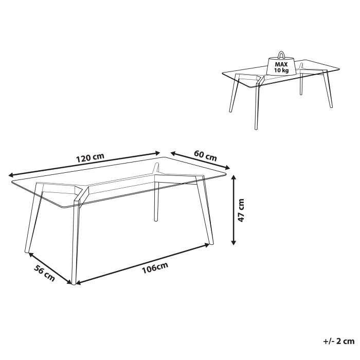 Măsuță de cafea HUDSON Sticlă Transparent [3]