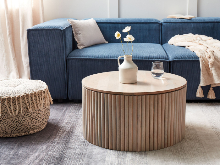 Coffee table KIRKWOOD Mango wood Light brown with storage [1]