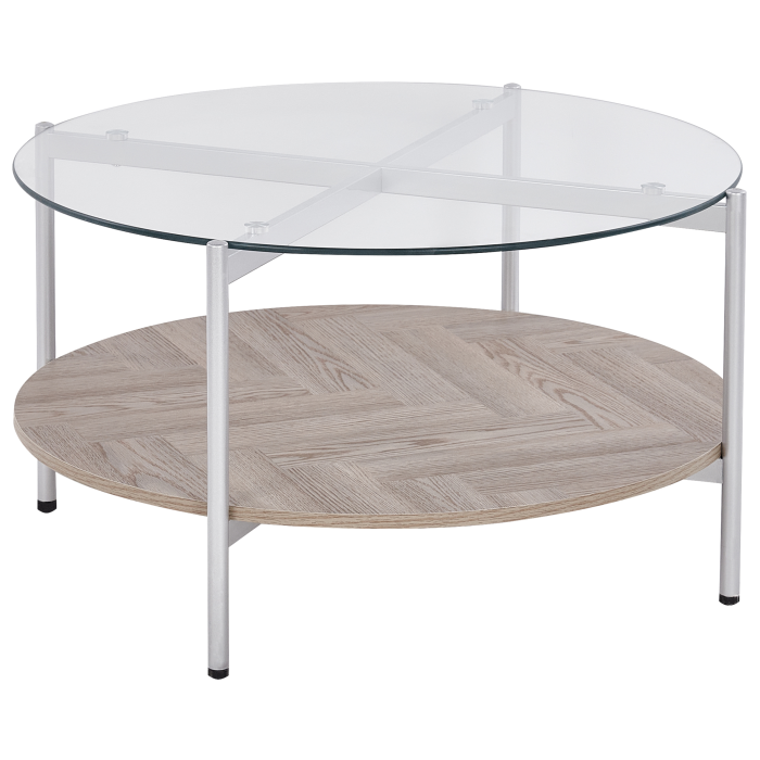 Măsuță de cafea LOVELL Sticlă securizată Argintiu [2]