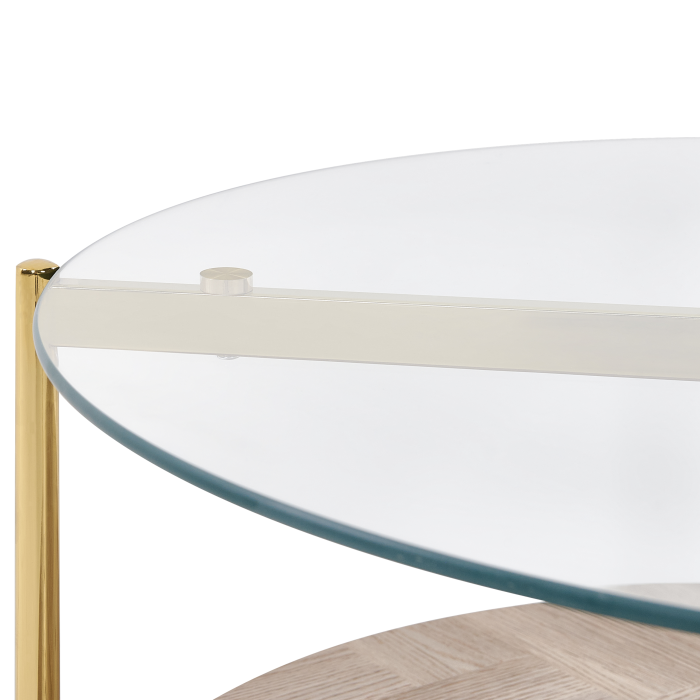 Măsuță de cafea LOVELL Sticlă securizată Auriu [4]