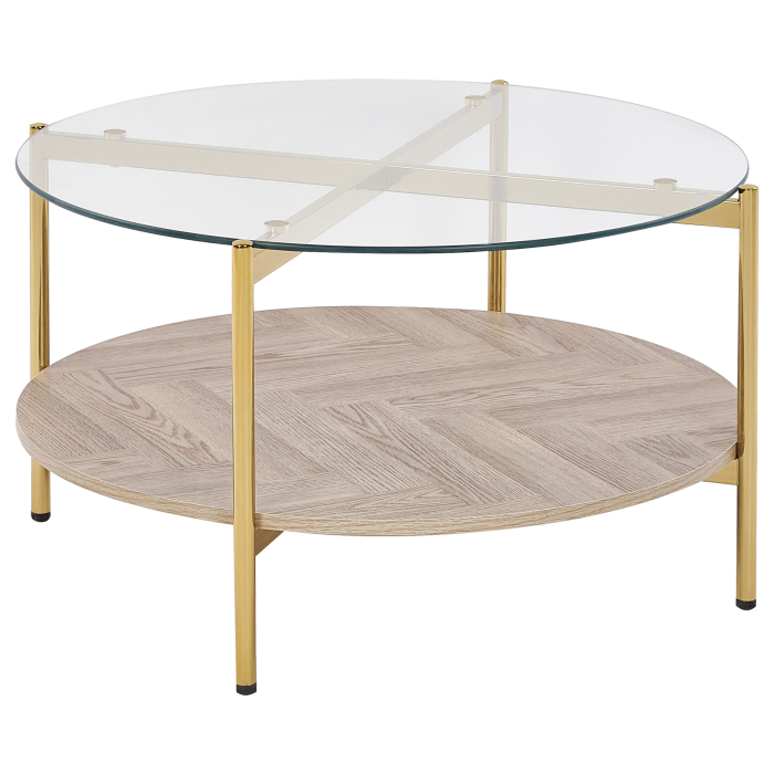 Măsuță de cafea LOVELL Sticlă securizată Auriu [2]