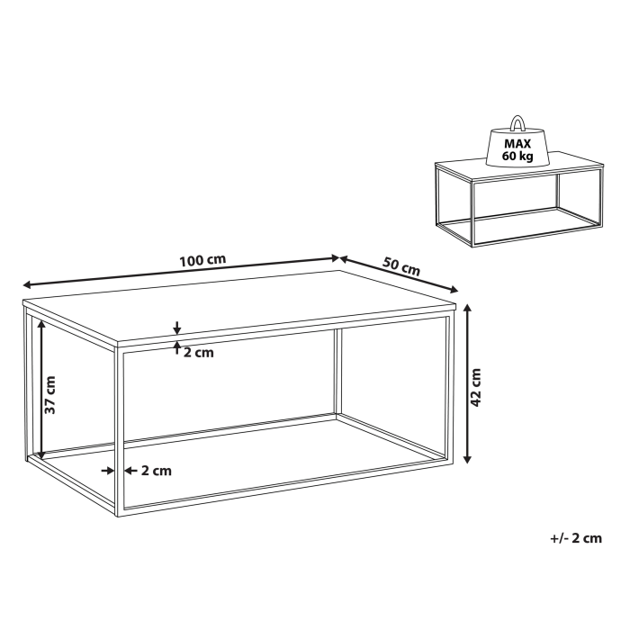 Măsuță de cafea MEDORA Sticlă Negru [3]