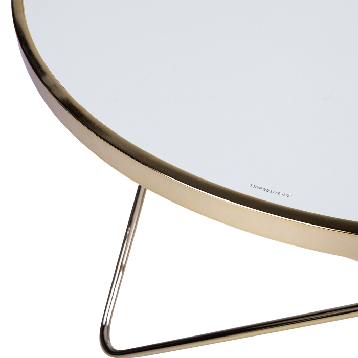 Măsuță de cafea MERIDIAN Sticlă securizată Alb/Auriu [4]