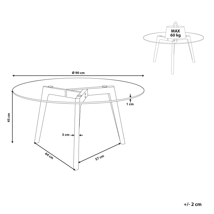 Coffee table MINNESOTA Glass Transparent [3]