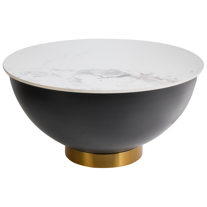 Coffee table NADINE Ceramic Black with storage [2]