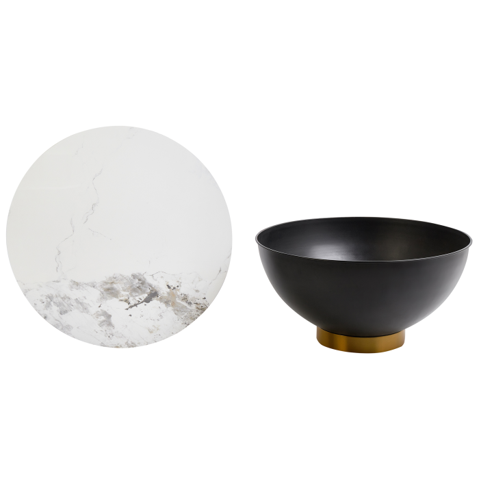 Coffee table NADINE Ceramic Black with storage [4]