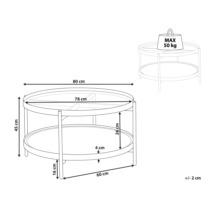 RENO coffee table Tempered glass Black [3]