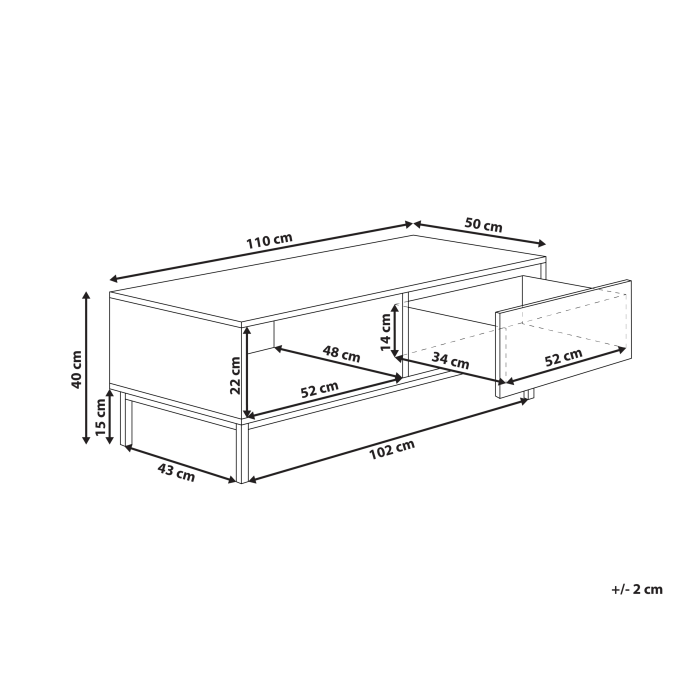 Măsuță de cafea ROYALLA Maro deschis [3]