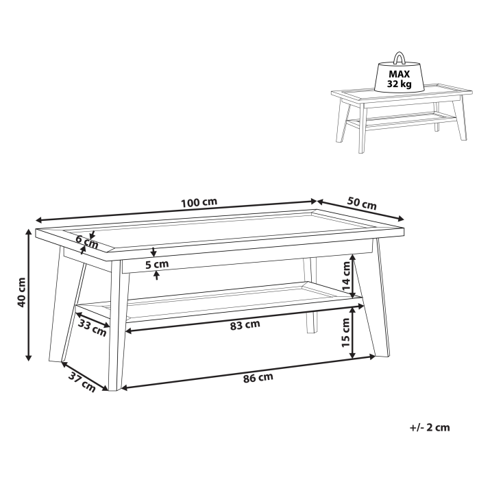 Măsuță de cafea SIMLA Maro [3]