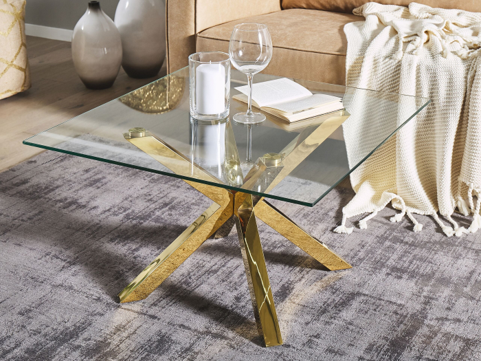 Coffee table STARLIGHT Tempered glass Gold [1]