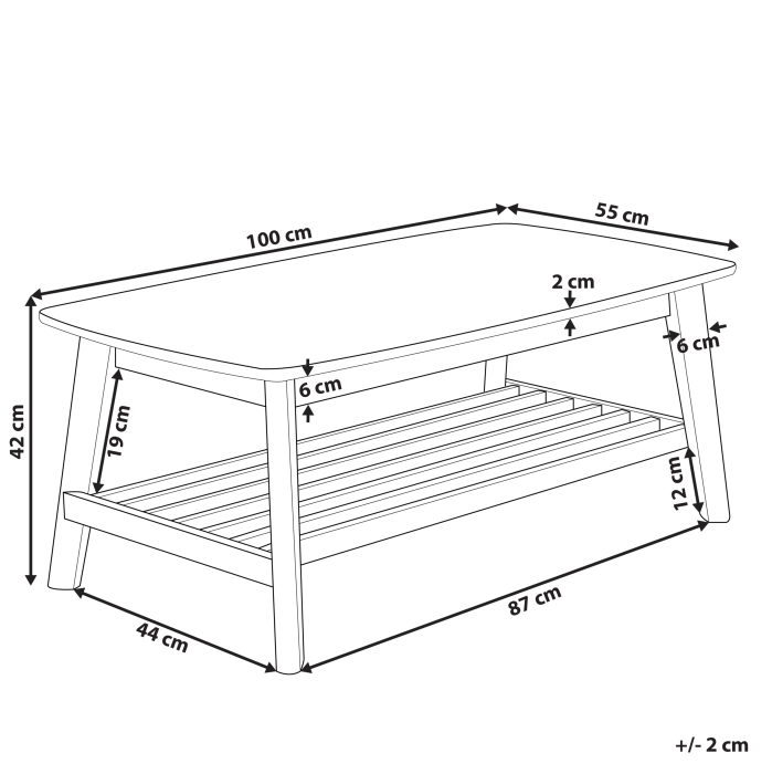 Măsuță de cafea TULARE Maro deschis [3]