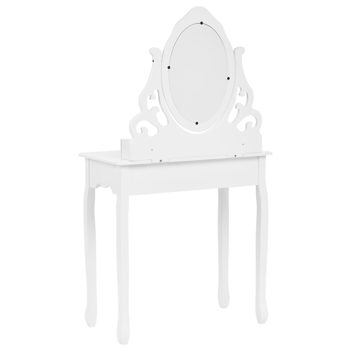 Masuță de machiaj cu oglindă și taburet AMOUR Alb [5]