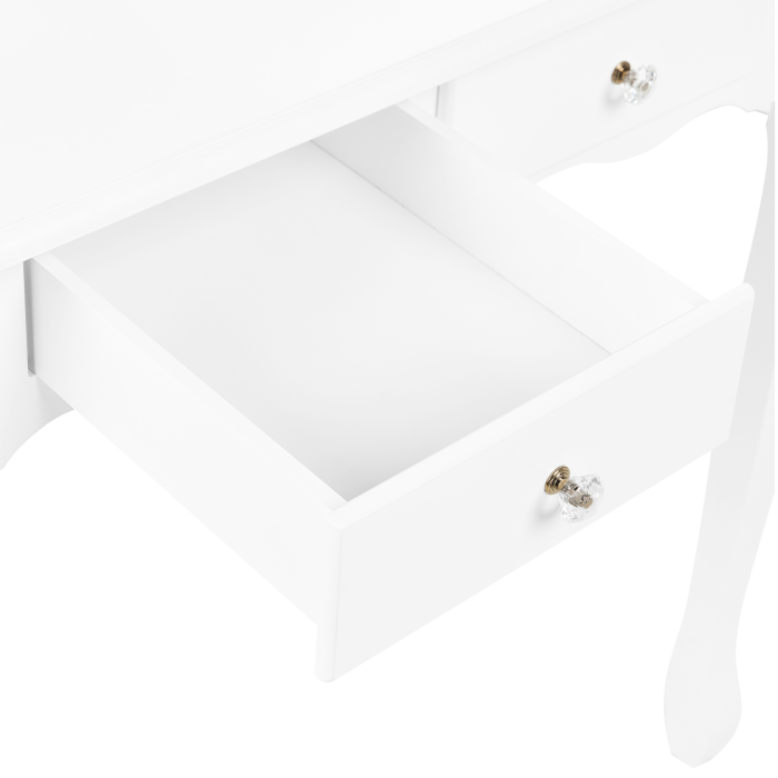 Masuță de machiaj cu oglindă și taburet AMOUR Alb [7]