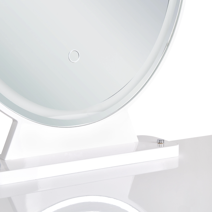 Masuță de machiaj cu oglindă și taburet CAEN LED Alb [8]