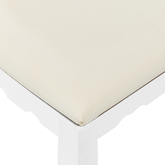 Masuță de machiaj cu oglindă și taburet DIVA Alb [8]