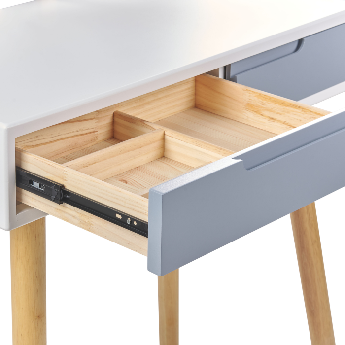 Masuță de machiaj cu oglindă și taburet JOSSELIN LED Alb [7]