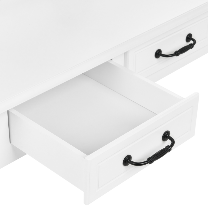 Masuță de machiaj cu oglindă și taburet RAYON Alb [7]