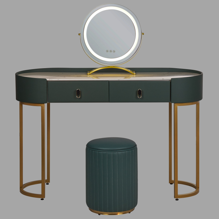 Vanishing table with mirror and stool VINAX LED Dark green [5]