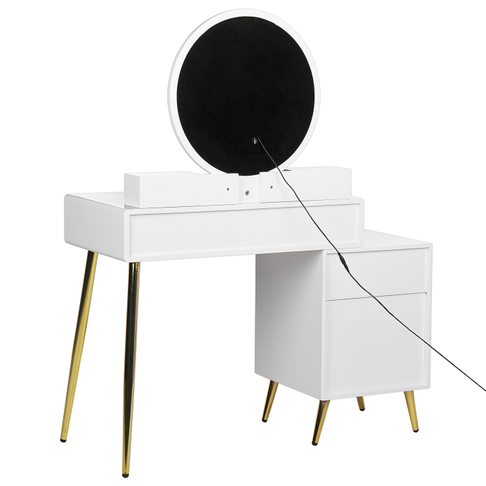 Dining table with mirror and stool YVES LED White [7]