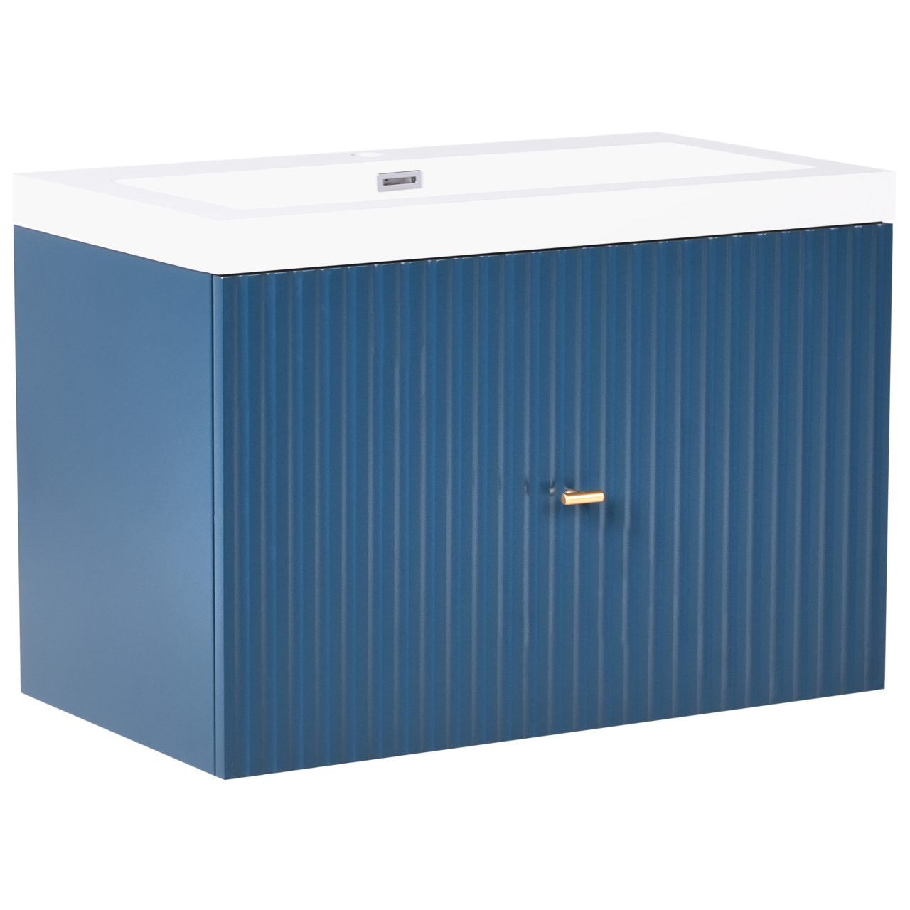 LAGO bathroom furniture with gold handle washbasin 80 cm Dark blue [2]