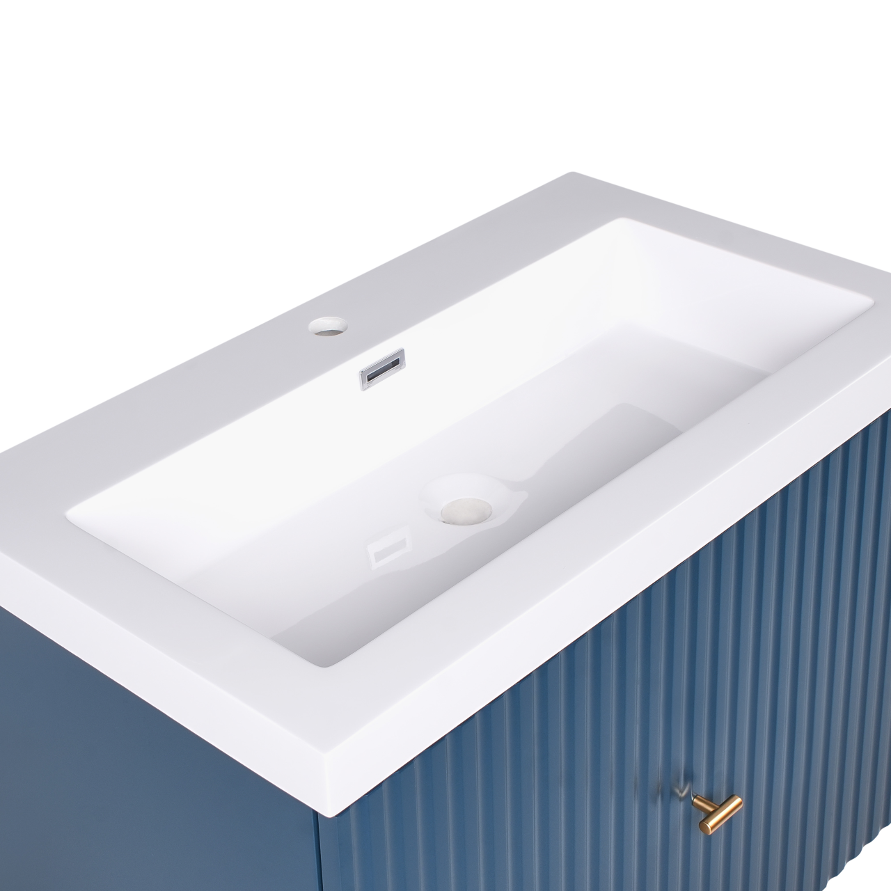 LAGO bathroom furniture with gold handle washbasin 80 cm Dark blue [7]