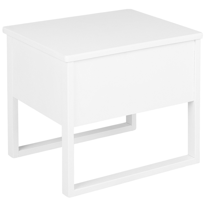 GIULIA 1-Drawer Bedside Table Pine Wood White [6]