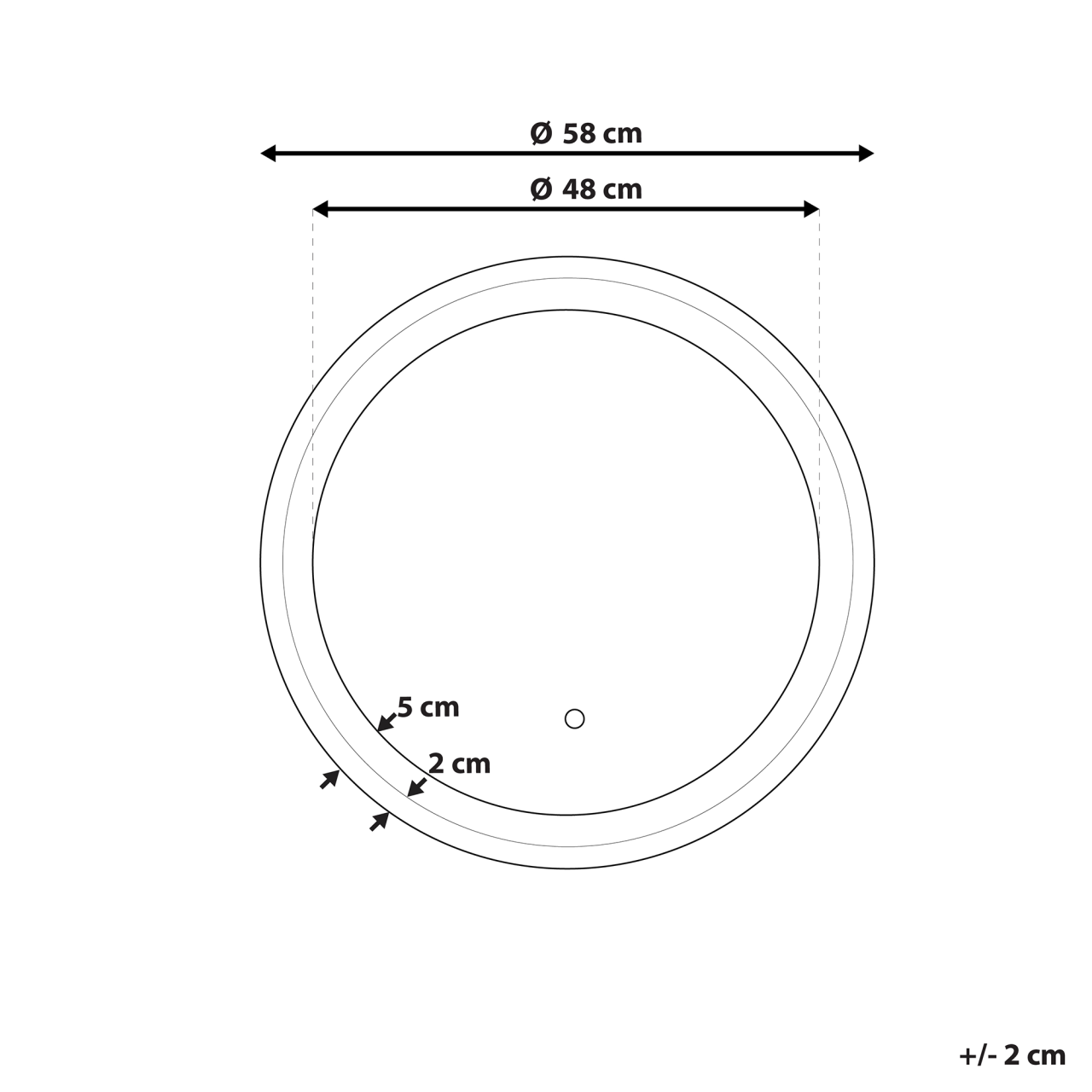 BRINAY makeup mirror 58 cm 58 cm Silver [3]