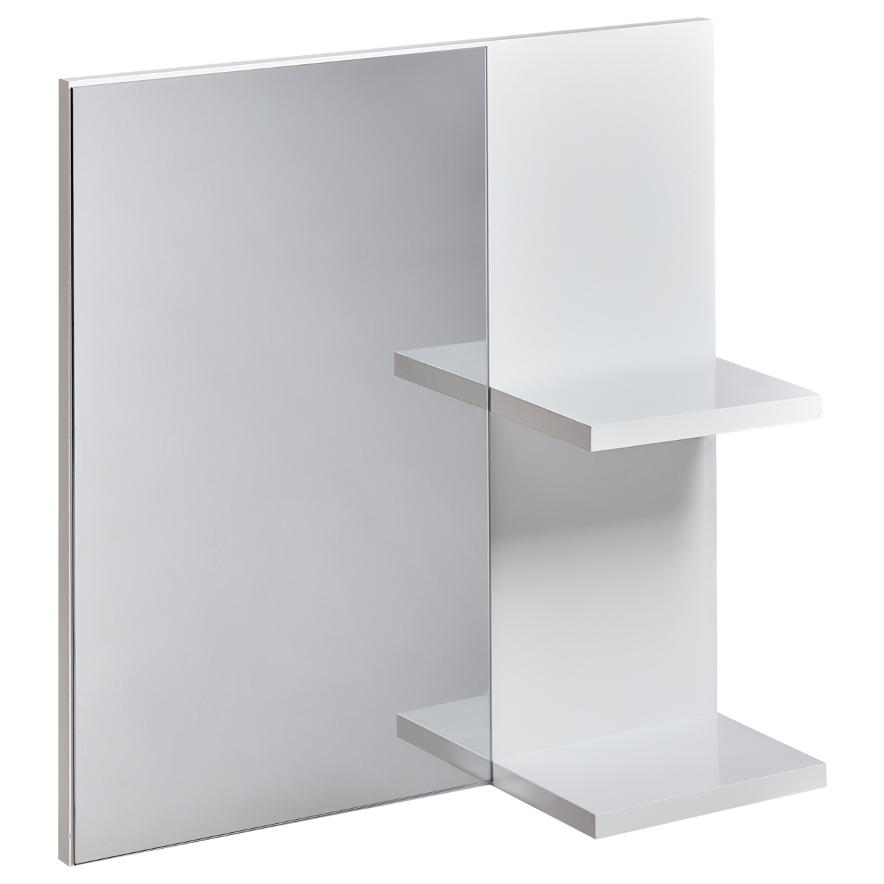 Oglindă de perete cu raft PELOTAS 45 cm 45 cm Alb [2]