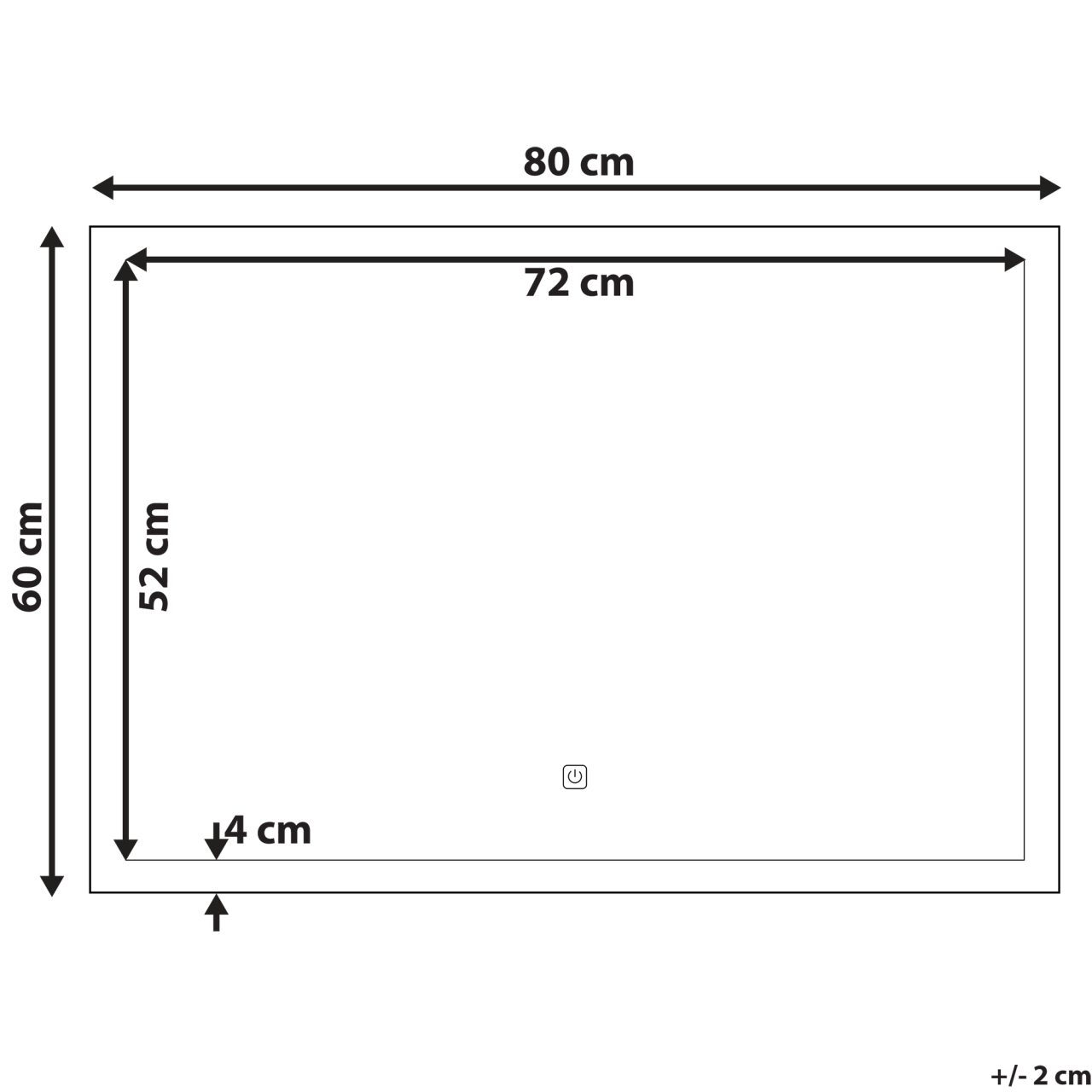 LED bathroom mirror ADOUR 80 cm 60 cm Silver [3]