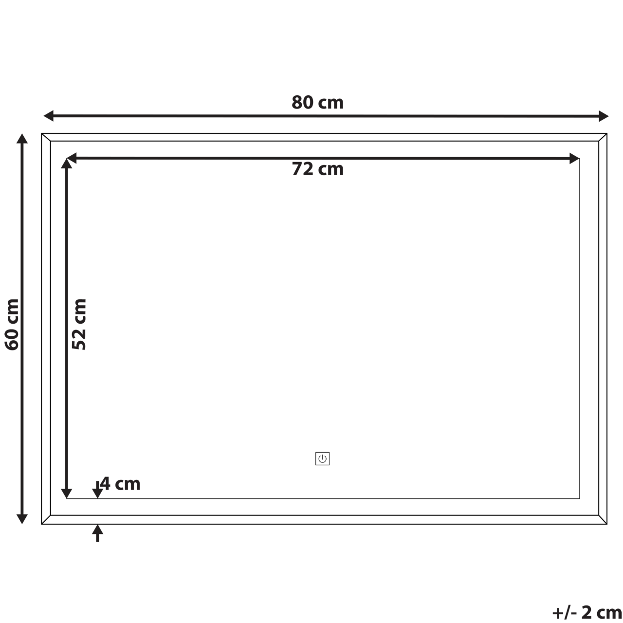 LED bathroom mirror ARGENS 80 cm 60 cm Silver [3]